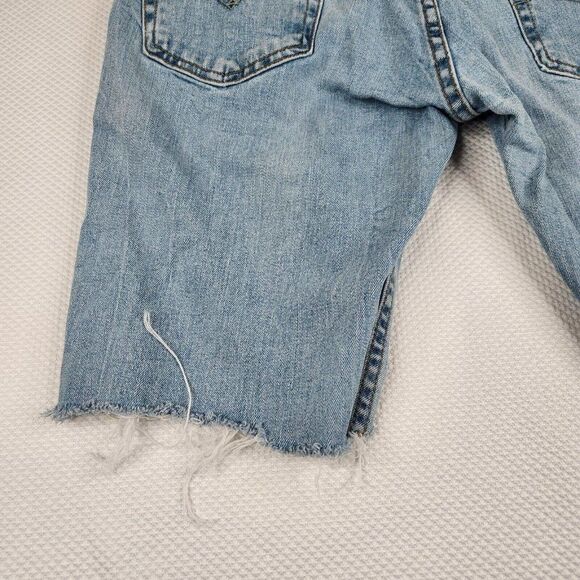 Levi's Denim Jean Shorts Cut Off Womens Size 12 Blue Bermuda Stretch Frayed - Picture 3 of 5
